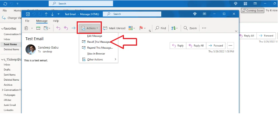 How to Recall an Email in Outlook