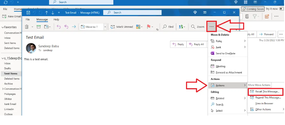How to Recall an Email in Outlook