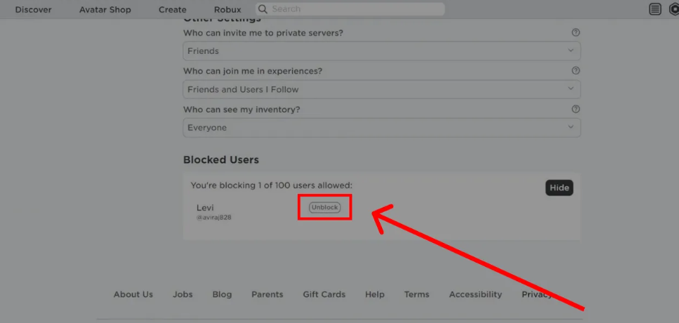 How to Unblock Someone in Roblox