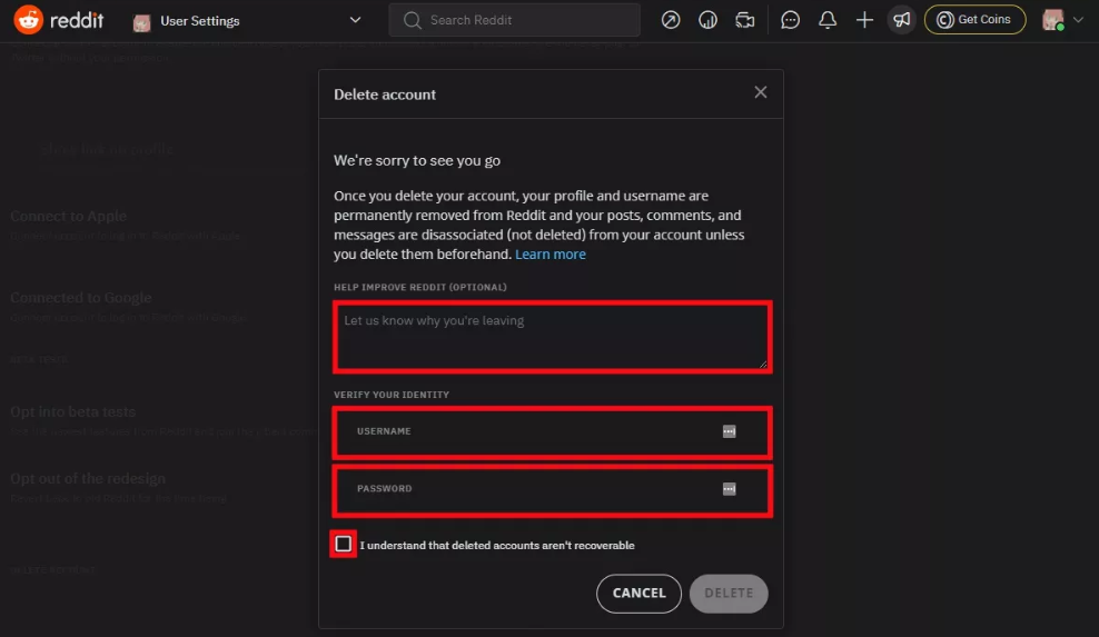 How to Delete Your Reddit Account