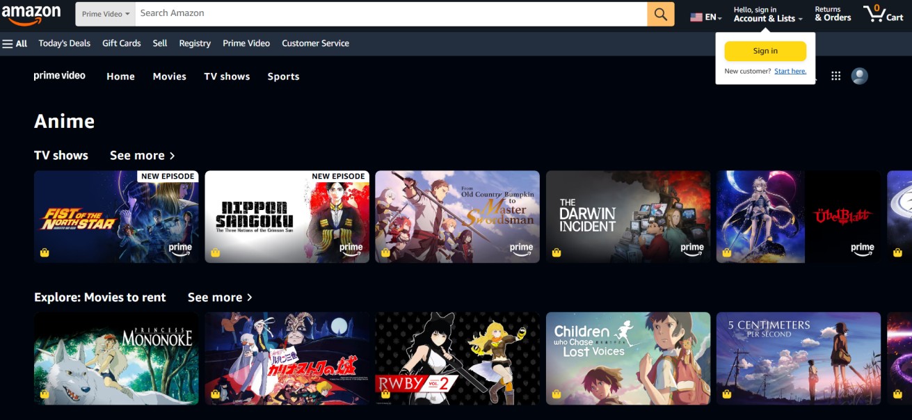amazon anime