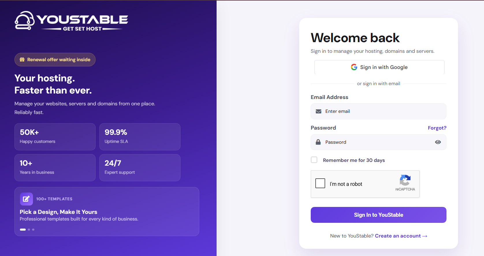 YouStable Login: Access Your Webmail & cPanel Account